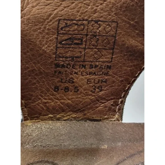 Taos Shoes Size 8-8.5 Trulie Woven Copper Strap Leather Sandals Wedges Comfort - Picture 6 of 6